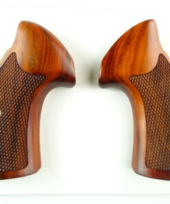 Smith and Wesson K & L-frame target grips in Cocobolo, checkered, square butt.