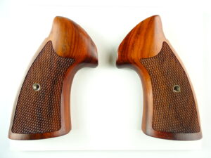 Smith and Wesson K & L-frame target grips in Cocobolo, checkered, square butt.