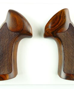 Smith and Wesson K & L-frame target grips in Cocobolo, checkered, square butt.