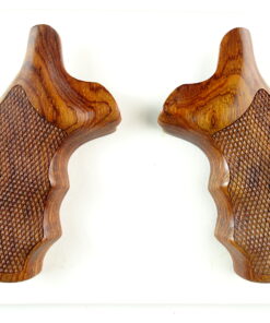 Smith and Wesson K & L-frame combat grips in Cocobolo, checkered, round butt.