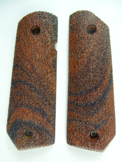 1911 AAA cocobolo wood grips, stippled checkering, Bobtail