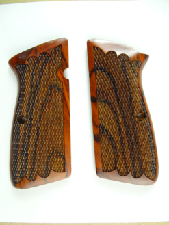 Hi-Power AAA cocobolo wood grips, checkered