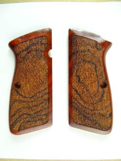 Hi-Power AAA cocobolo wood grips, Stippled checkering