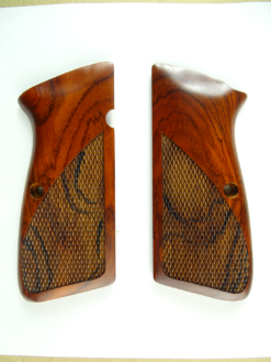 Hi-Power AAA cocobolo wood grips, 1/2 checkered